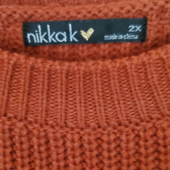 Nikkak size 2X Striped Orange sweater - Picture 3 of 3